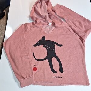 Marushka Hoodie with Black Dog Print